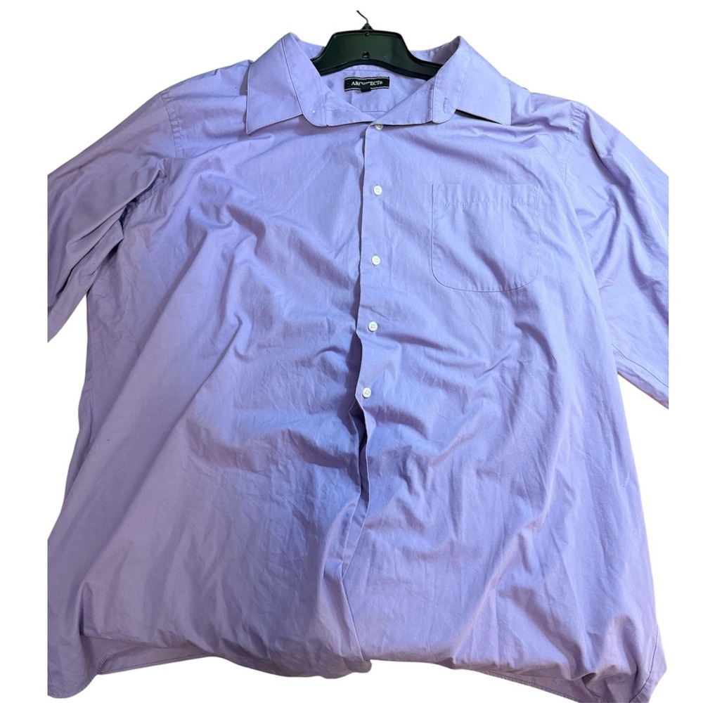 Architect Mens 3XLT Purple Long Sleeve Button Down Dress Shirt 19-19.5 36/37